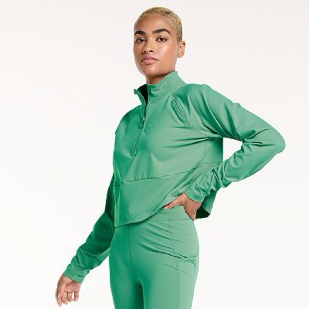 FLX Quarter-Zip Crop Mockneck Jacket